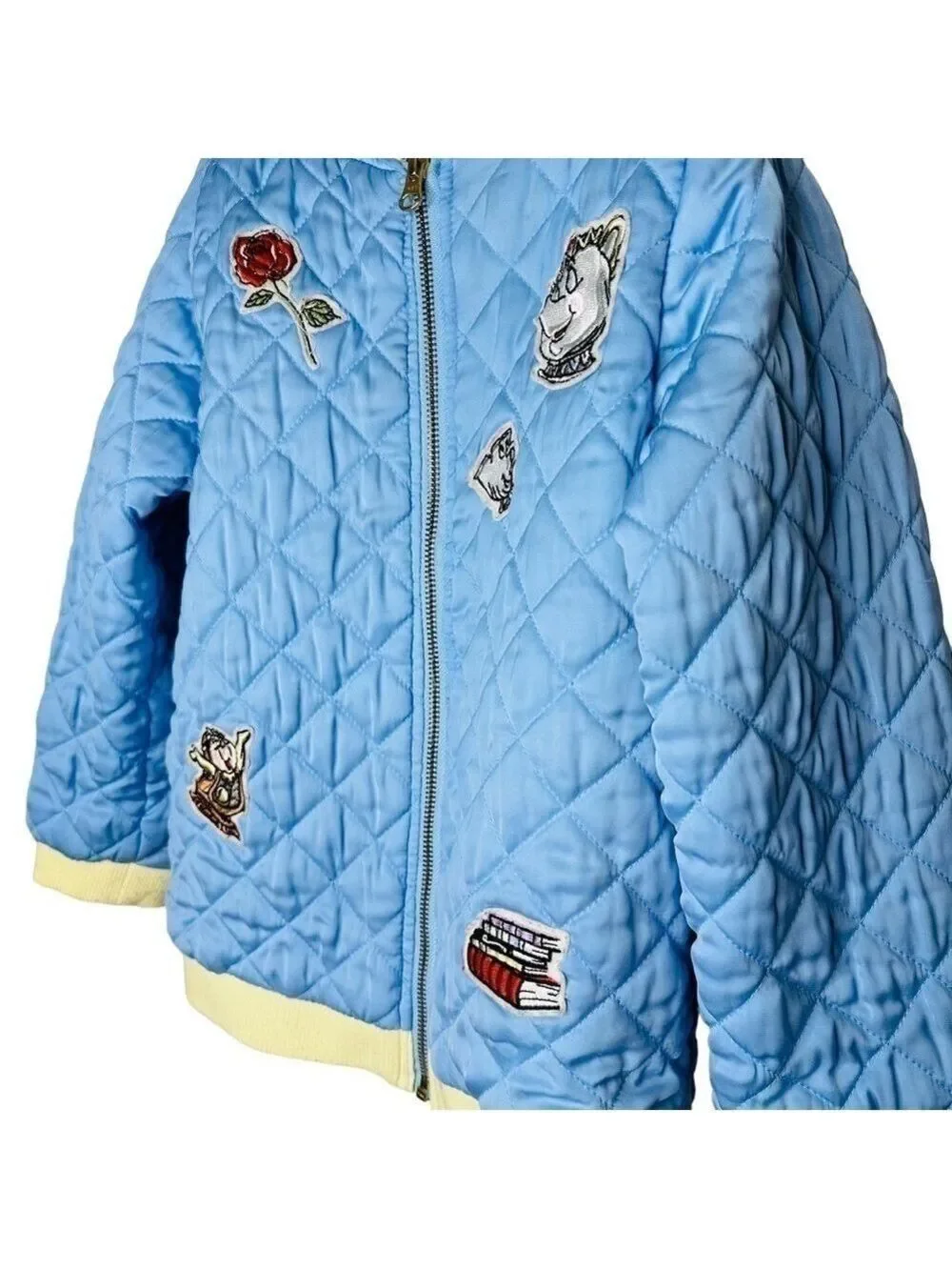 Disney Collection by Tutu Couture Beauty & The Beast Blue‎ Quilted Jacket Girls
